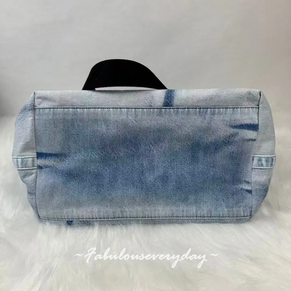 Coach Men's Small Tour Tote Bag In Loved Denim With Charms Sv/Light Indigo CDY49 - Picture 8 of 10